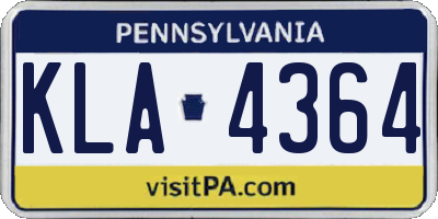 PA license plate KLA4364