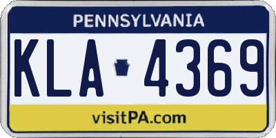 PA license plate KLA4369