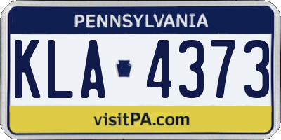 PA license plate KLA4373
