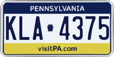 PA license plate KLA4375