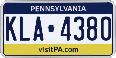 PA license plate KLA4380