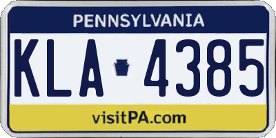 PA license plate KLA4385