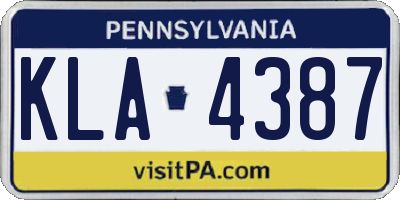 PA license plate KLA4387