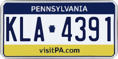 PA license plate KLA4391