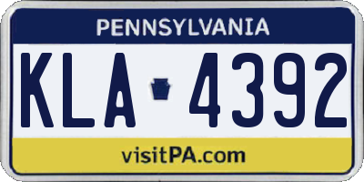 PA license plate KLA4392