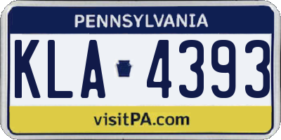 PA license plate KLA4393