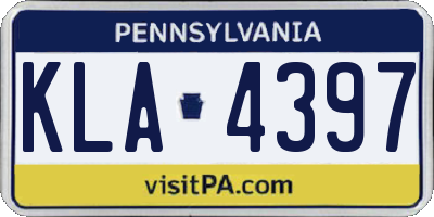 PA license plate KLA4397