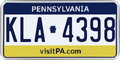 PA license plate KLA4398