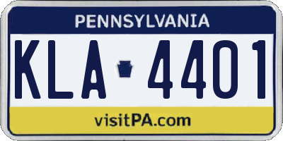 PA license plate KLA4401