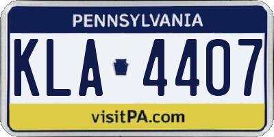 PA license plate KLA4407