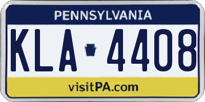 PA license plate KLA4408
