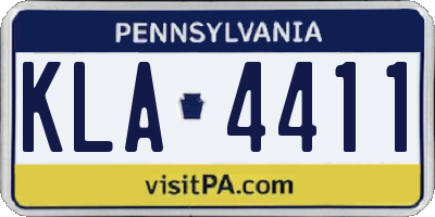 PA license plate KLA4411