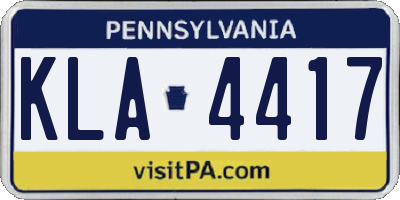 PA license plate KLA4417