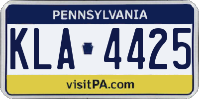 PA license plate KLA4425