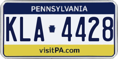 PA license plate KLA4428