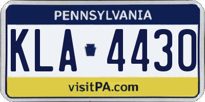 PA license plate KLA4430