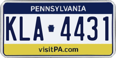 PA license plate KLA4431