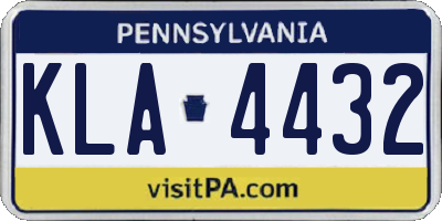 PA license plate KLA4432
