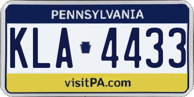 PA license plate KLA4433