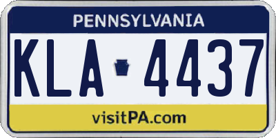 PA license plate KLA4437