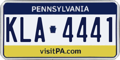 PA license plate KLA4441