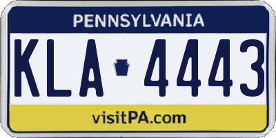 PA license plate KLA4443
