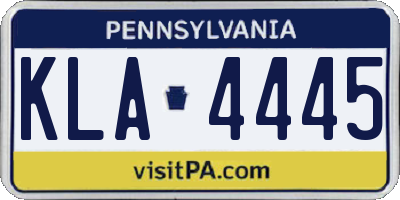 PA license plate KLA4445