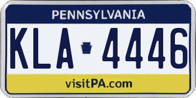 PA license plate KLA4446