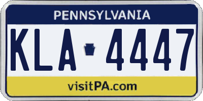 PA license plate KLA4447