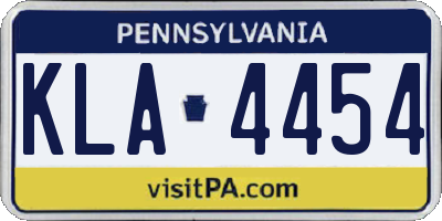 PA license plate KLA4454