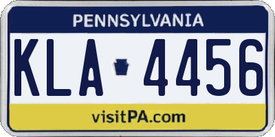 PA license plate KLA4456