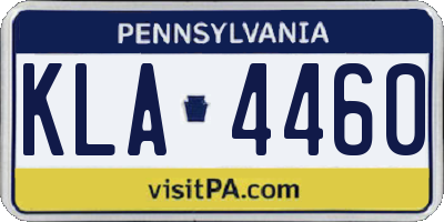 PA license plate KLA4460