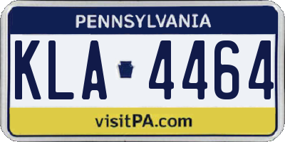 PA license plate KLA4464