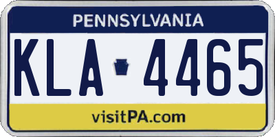 PA license plate KLA4465