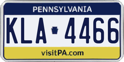PA license plate KLA4466