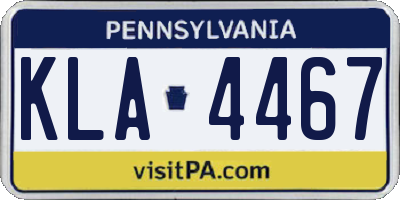 PA license plate KLA4467