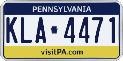 PA license plate KLA4471