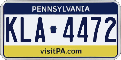 PA license plate KLA4472