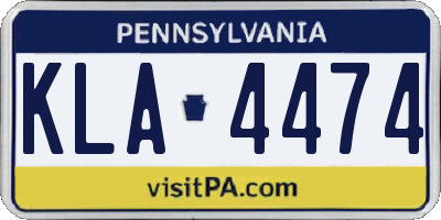 PA license plate KLA4474
