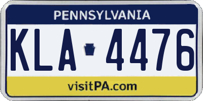 PA license plate KLA4476