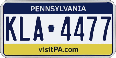 PA license plate KLA4477