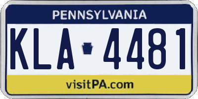 PA license plate KLA4481