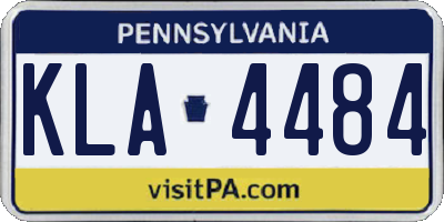 PA license plate KLA4484
