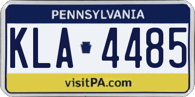 PA license plate KLA4485
