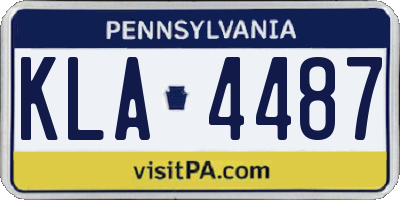 PA license plate KLA4487