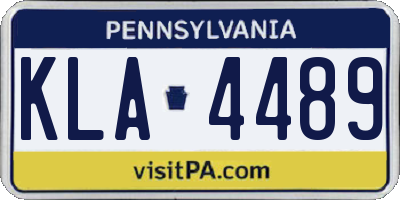 PA license plate KLA4489