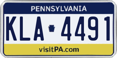 PA license plate KLA4491