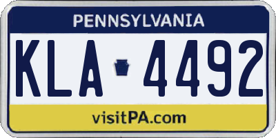 PA license plate KLA4492