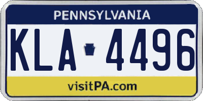 PA license plate KLA4496