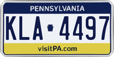 PA license plate KLA4497